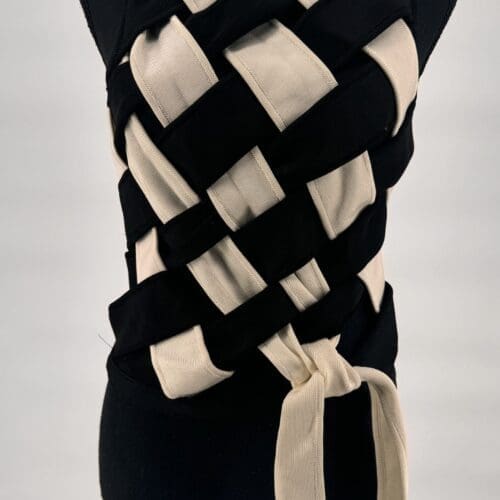 Blouse - Black And White Vest / Blouse