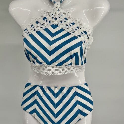 Bikini 2 Pieces - Light Blue And White