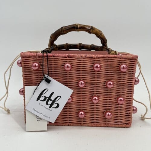 Bags - Square-Shaped Straw Handbag