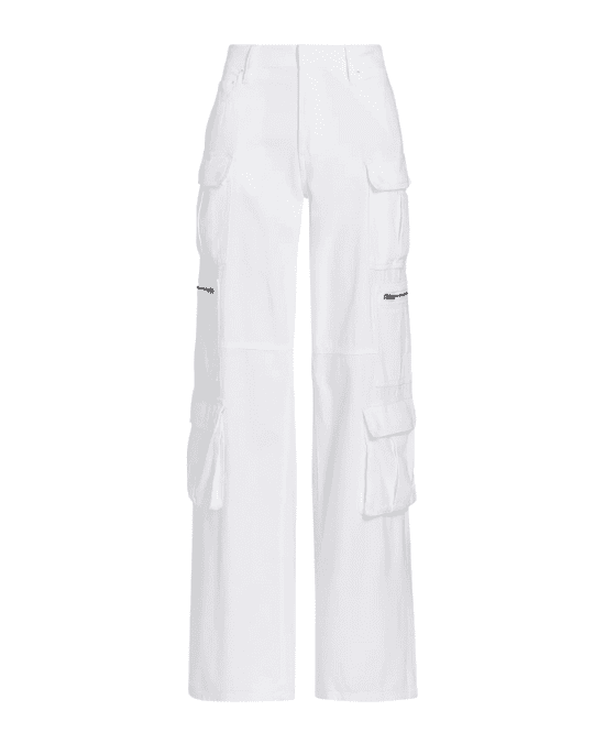 Pants - White Denim Cargo Pants by Alice+Olivia