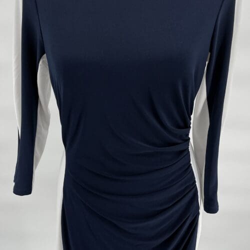 Dress - Navy Blue and White Dress By Ralph Lauren