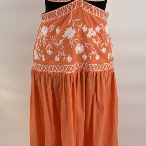 Dress - Peach  Dress Cut Out Embroidery