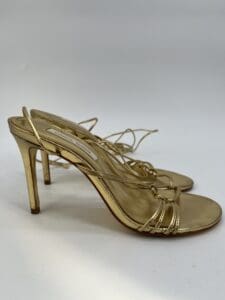 Shoes - Gold Sandals With Stripe