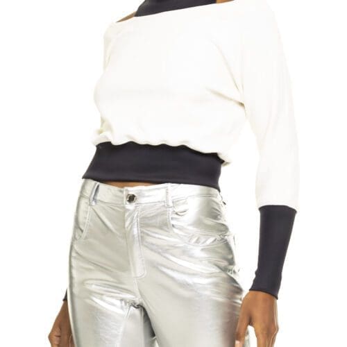 Balletto - Boucle Blouse Turtle Neck Black And White