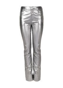 Balletto - Metallic Silver Semi-Flare Pants