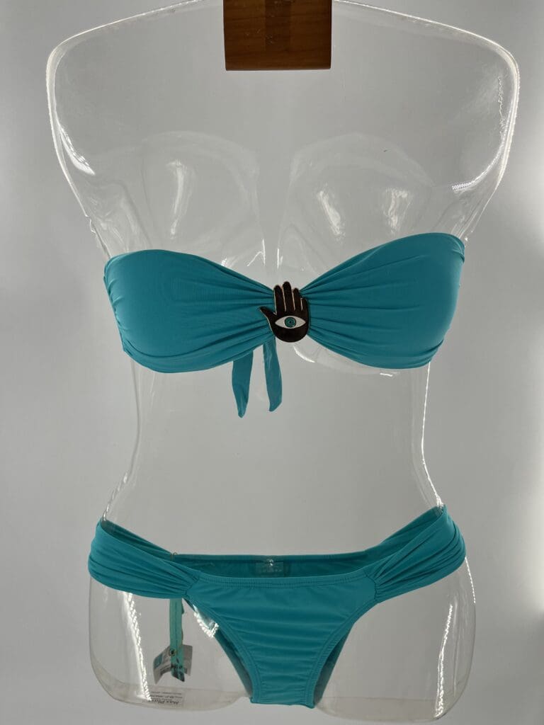 SWINWEAR - Blue Bikini Hamsá in Metal