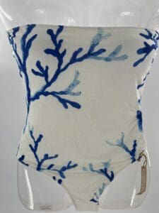 SWIMWEAR - Cream With Blue Corals One piece Beachwear