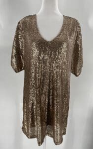 Dress - Mini Matte Gold Sequins Dress