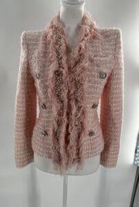 Blazer - Rosé Tweed Blazer Style Chanel