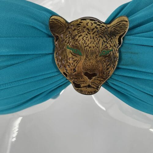 SWIMWEAR - Blue Bikini With Panther Metal