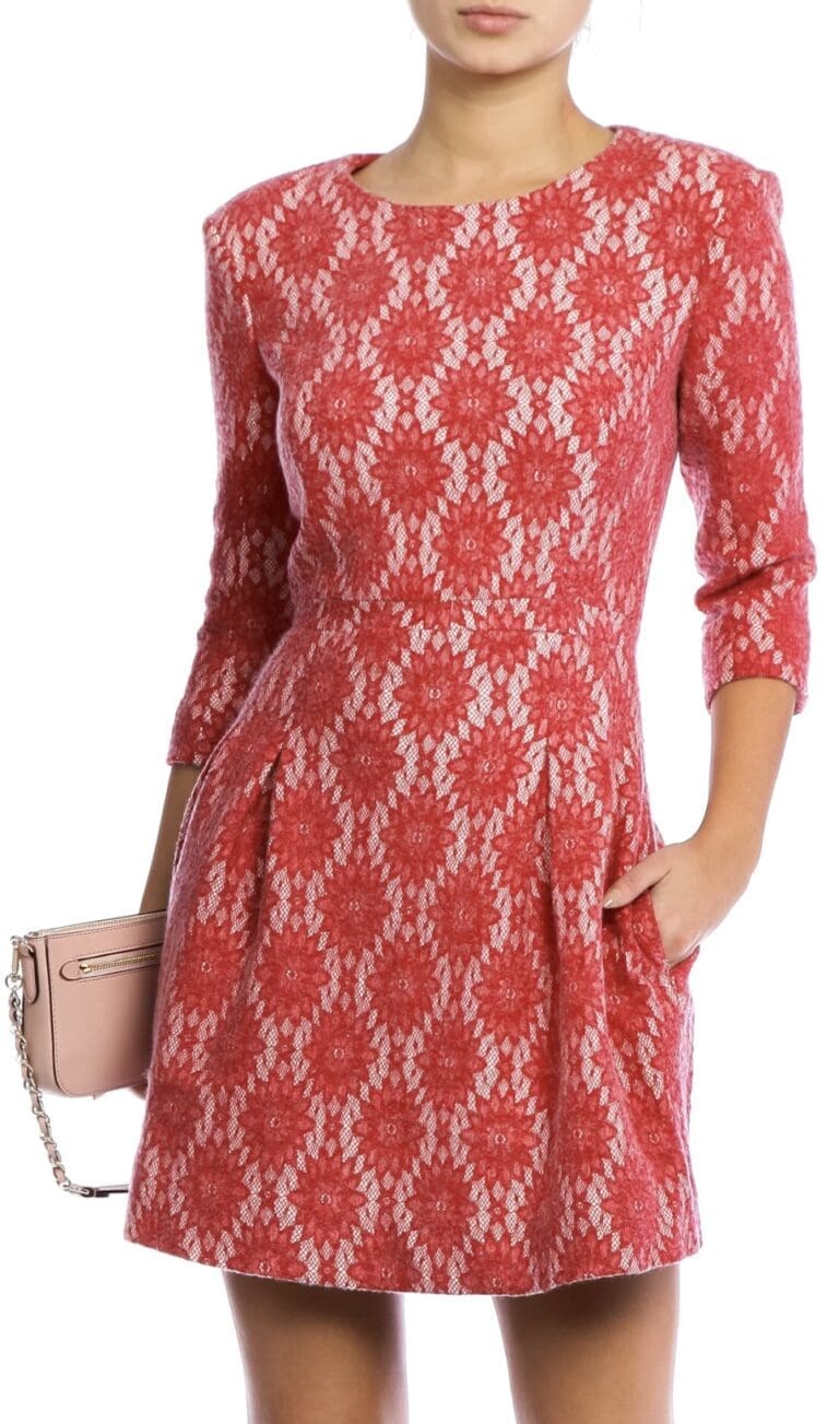 Dress - Maje Mohair Wool Red Dress