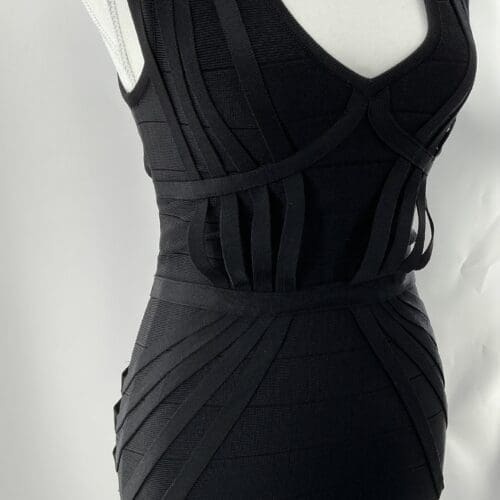 Dress - Black Short Dress Bandage