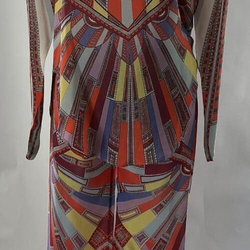 Set - Pants and Blouse 100% Silk Multicolor ALEXIS