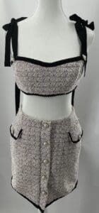 Set - Tweed Cropped Top and Skirt Set