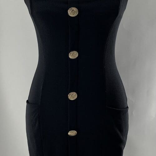 Dress - Black Dress Gaspaz Gold Buttons