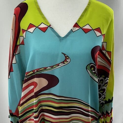 Blouse - Silk Multicolor Blouse Alexis