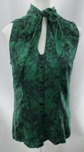 Top - Green Snake Top 100%Silk