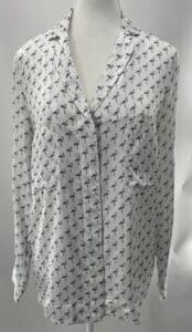 Shirt - Gray And White Flamingos Printed Shirt