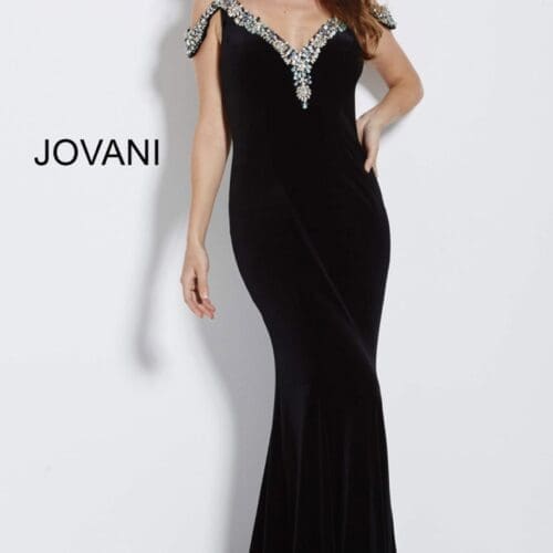 Party Dress - Velvet Long Dress Embroidered
