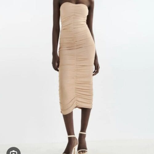 Dress -  Nude Strapless Knit ZARA Dress