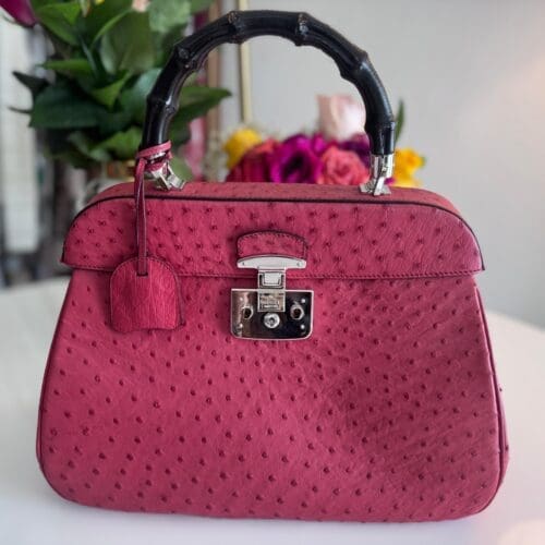 Bag - Ostrich Lady Lock Top Handle Bag GUCCI