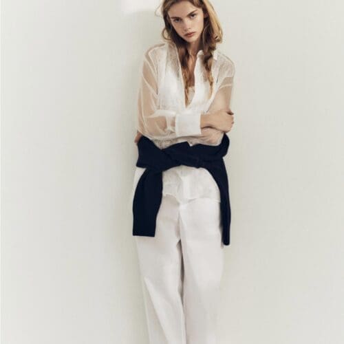 Shirt - White Organza Shirt