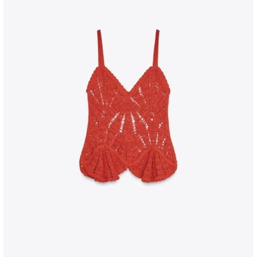 Blouse - Red Macrame Tank Top