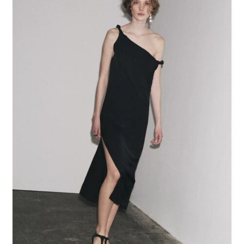 Dress - Black Satin Dress