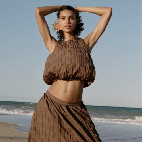 Blouse - Balloon Brown Blouse