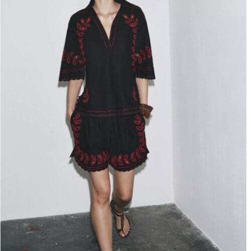 Shirt - Black Embroidered Shirt