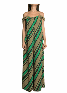 Jumpsuit - Loose Stripped Green Jumpsuit Farm Rio
