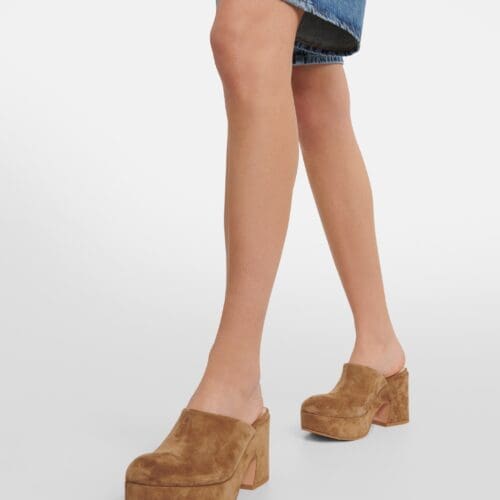 Lesse Suede Platform Mules - Gianvito Rossi