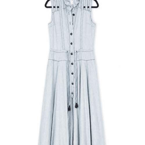 Sophia Hegg Light Denim Maxi Dress